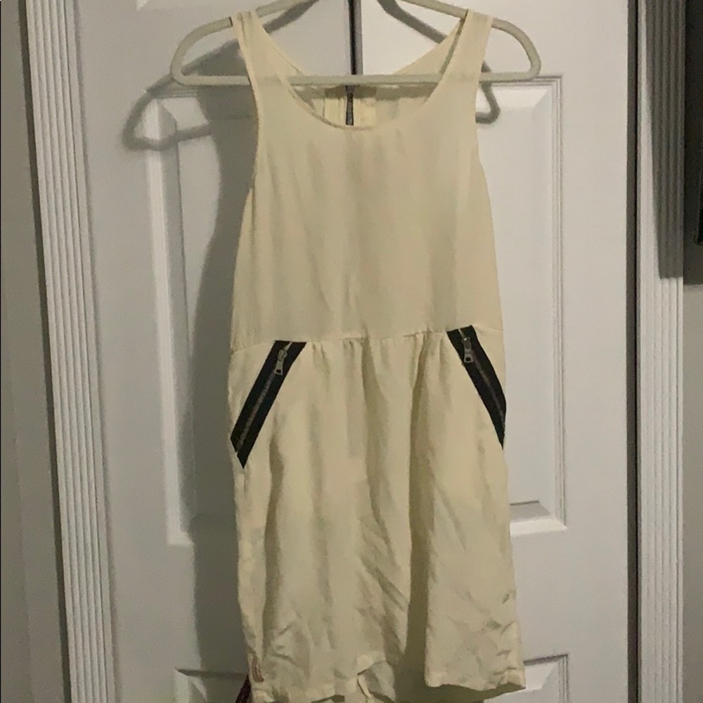 Gypsy 05 ivory silk dress w/rainbow zipper details